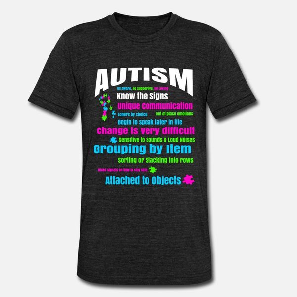 

autism know the signs autism awareness day t shirt men printing cotton round neck fit sunlight fashion spring autumn vintage shirt