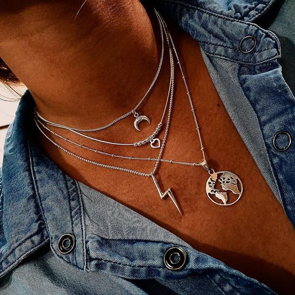 

2020 gold silver color geometric round choker necklace for fashion women minimalist fine jewelry cute accessories jewelry gifts