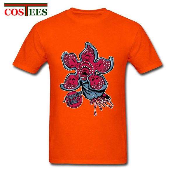 

new arrival stranger things chompe monster badge t shirt men casual tshirt homme plus size strange thing t-shirt no glue feeling