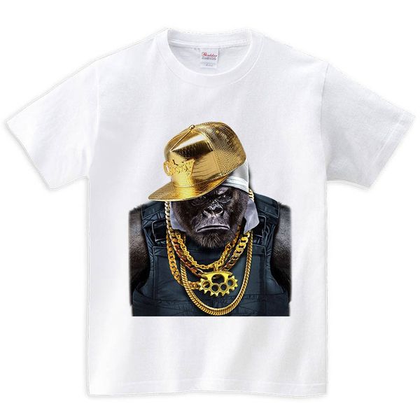 

rapper gorilla in gold chain and cap hip hop culture men women kids short sleeve tee shirt printstartee graphic japan