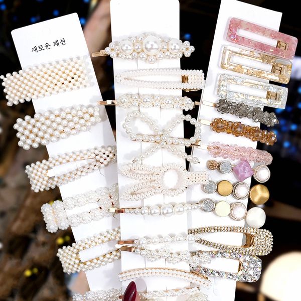 

1set popular pearl hair clips fashionable woman summer hair accessories hairpins bb clip styling tools barrettes headwear, Silver