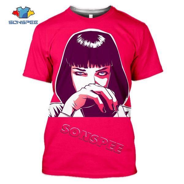 

men movie pulp fiction poster virgin mary 3d print shirts horror graphic anime men clothing