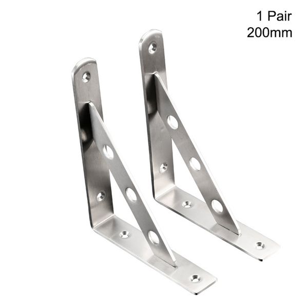 

2pcs wall mounted shelf bracket support with screws diy stainless steel l shaped