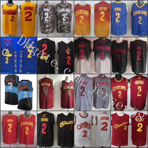 

cleveland cavaliers men #2 kyrie irving yellow nba white men jersey, Black