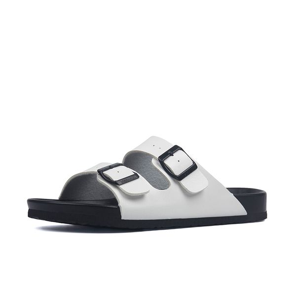 

2020 summer men cork slippers pu leather men's sandals fashion flip flops for men black mule slippers footwear male