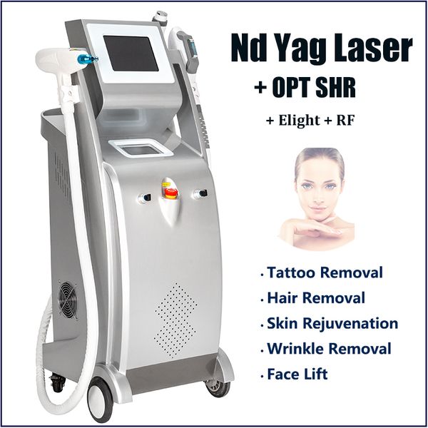 2021 IPL Laser Haarentfernungsmaschine Eight Falten-Reduktion ND YAG Augenbraue Tattoo Remover Akne Spot Hautbehandlungsmaschinen