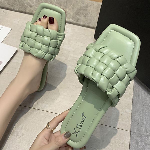 

summer personality women slippers women weave lattice slippers leisure shoes simple office female shoes, Black