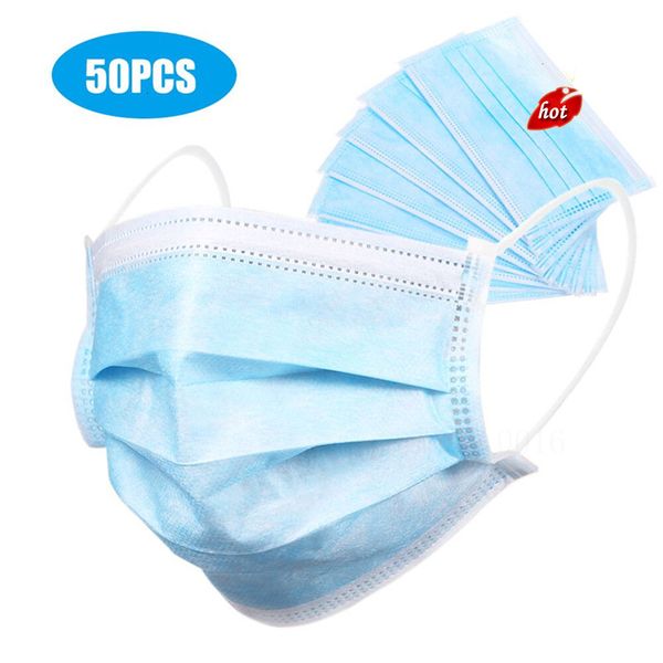 

face dqqc fktrs masque 3 mask masks dust ply delivery 50pcs bouche disposable fast jetable 3cwg blue mascaras xsbgi