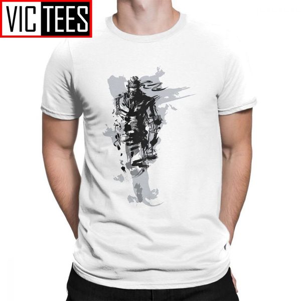 

man's metal gear solid snake 2 t-shirt novelty o neck short sleeves clothes 100% cotton tees grey men t shirts