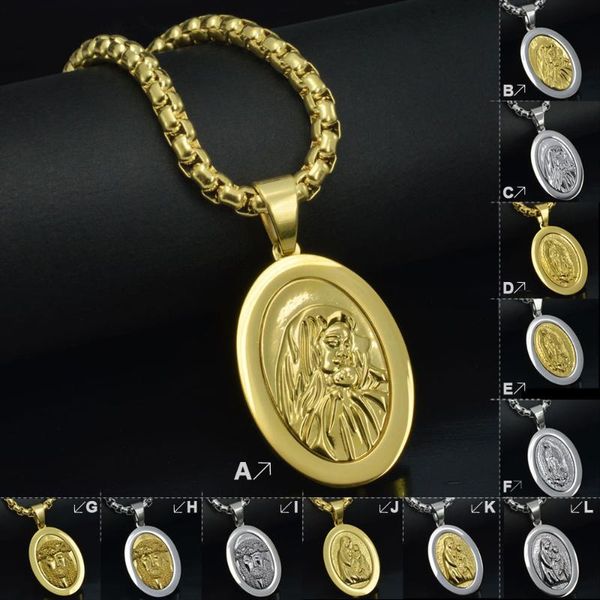 

gold color on stainless steel the virgin mary necklace n250, Silver