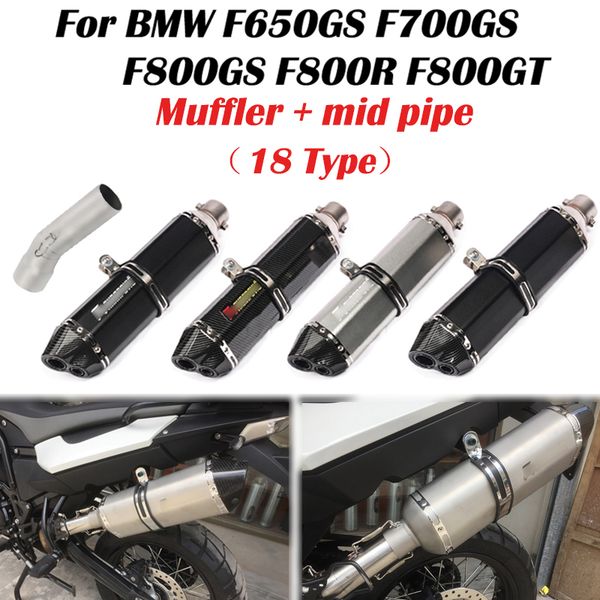 

for f650gs f700gs f8 slip on motorcycle exhaust system pipe exhaust muffler mid connect link pipe for f800gs 2013-2020 470mm