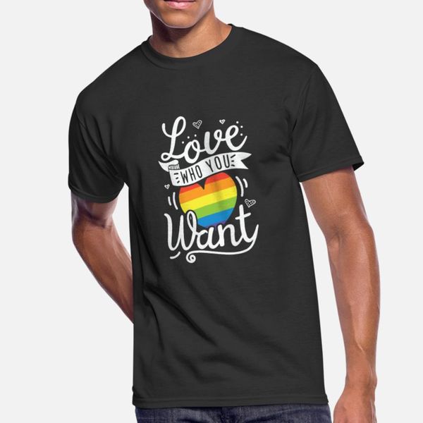 

gay pride lgbt love who you want t shirt men designs 100% cotton size s-3xl letter crazy building summer style vintage shirt