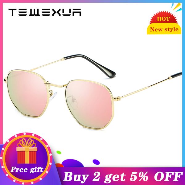 

tewexua brand 2020 fashion luxury retro square polarized sunglasses metal frame sun glasses men women summer style uv400, White;black
