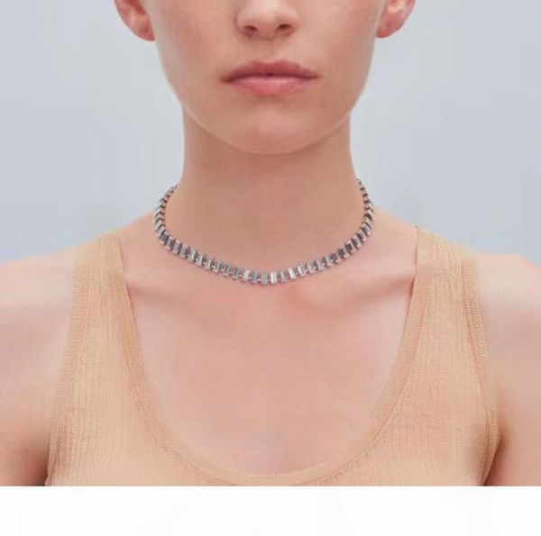 

жюстин clenqet новой личности моды ожерелье дизайн европейского и американского хип-хоп ожерелье улице износа алмазов, Silver