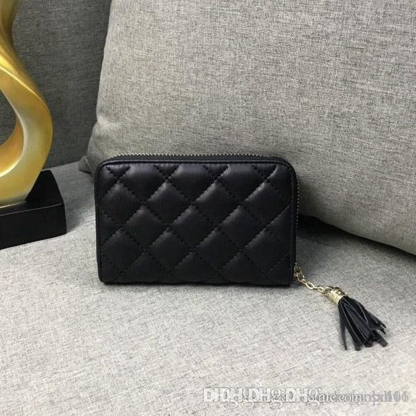 

designer wallet bag handbags clutch zipper women purse brand wallet lambskin leather bifold credit card holders wallets, Red;black