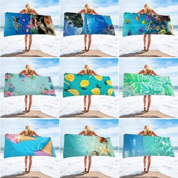 

beach towel ocean printed microfiber beach blankets tassel swimming towel thick picnic rugs yoga mats letter baseball 9 designs wy809q