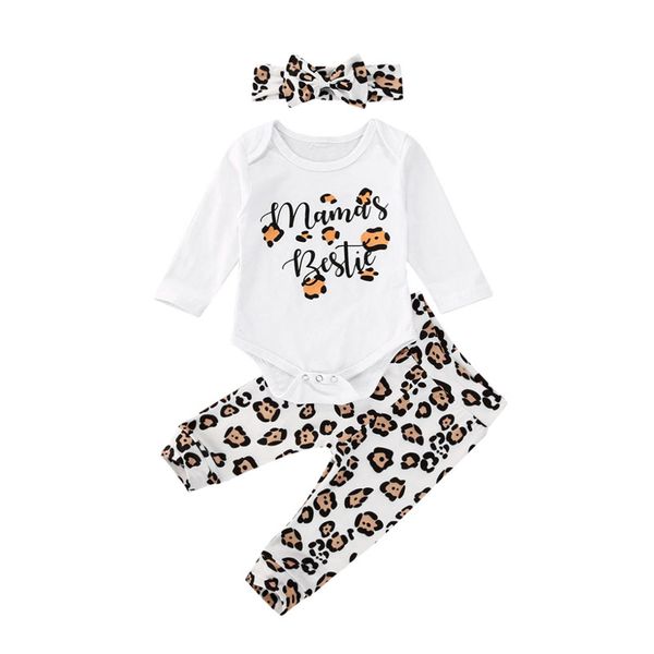 

pudcoco newborn baby girls long sleeve romper lepoard long pants casual sunsuit clothes set 0-18m clothes set elegant, White