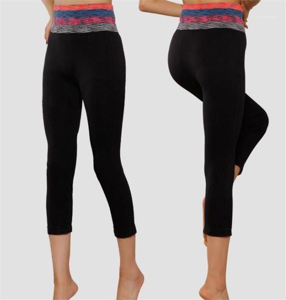 

pencil pant contrast color patckwork females clothes womens slim indooryogo pants running fitness quick drying sport, Black;white
