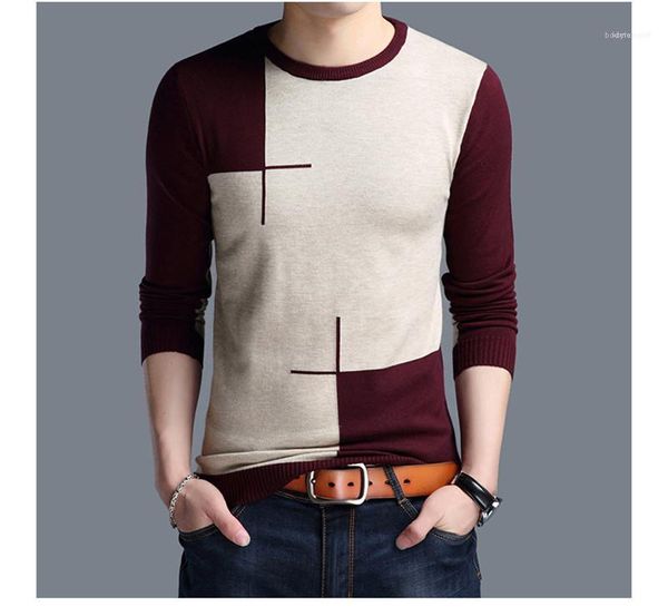 

crew neck sweaters fashion pullover contrast color long sleeve mens sweaters casual panelled males clothing designer, White;black