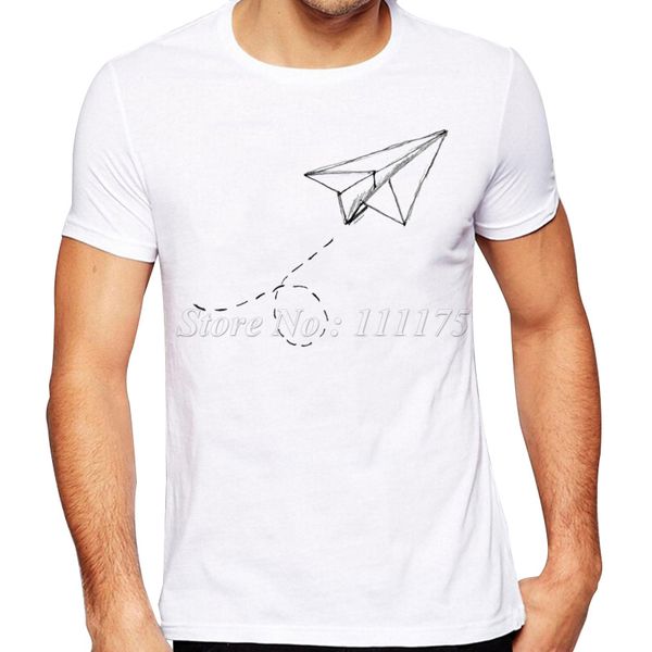 

летняя мода paper airplane printed t рубашка мужская прохладный дизайн высокого качества tops пользовательских hipster тройники