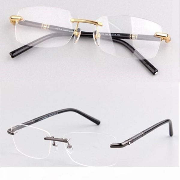 

mb brand men optical glasses frame mb476 rimless eyeglasses frames for men gold silver myopia glasses eyewear with original case