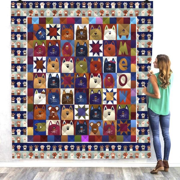 

comforters & sets halloween cat cute 3d printed quilt blanket kids adults bedding throw soft warm thin office with cotton style-2