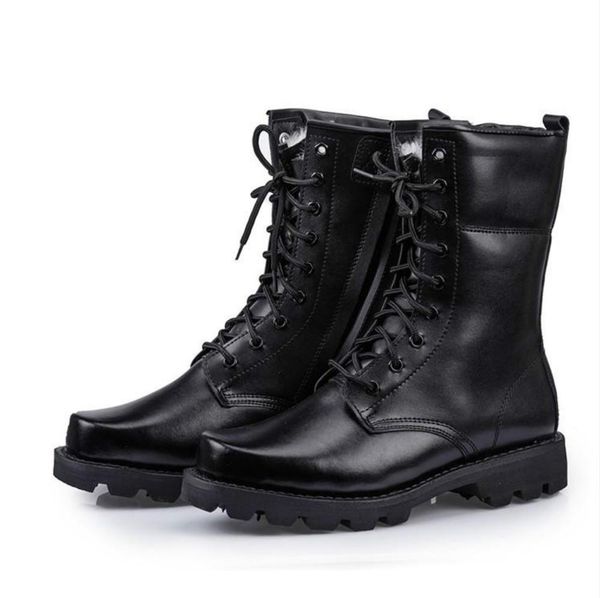 

new first layer cowhide men boots outdoor shoes black tactical boots black plush work safety boot winter autumn work safety shoes soft warm