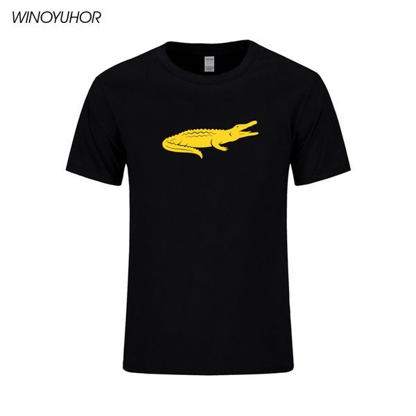 

2020 new summer casual short sleeve t-shirt men cool crocodile print t shirt cotton male hip hop tee streetwear high quality