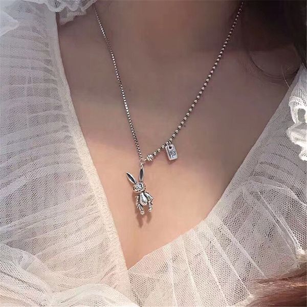 

xiaoboacc korea cartoon pendant necklace short clavicle sweater chain, Silver