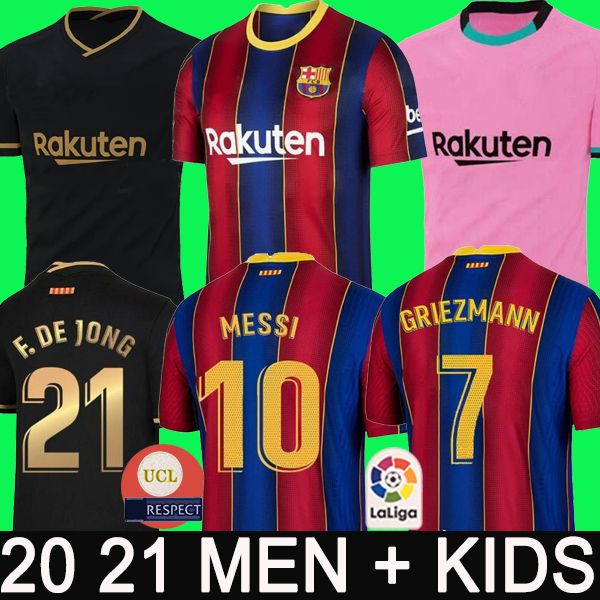 

FC BARCELONA soccer jersey 20 21 camiseta de futbol ANSU FATI 2020 Messi GRIEZMANN DE JONG PJANIC Maillots de football shirt men kids kit