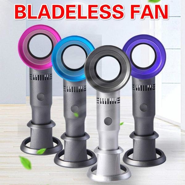 

mini handheld bladeless cooler air conditione fan usb charging electric fan suitable for summer home office blue