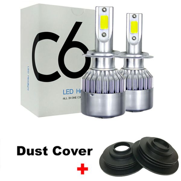 

2pcscar turbo led headlight bulbs h4 h1 h3 h11 9005 9006 h7 h8 h9 h11 880 881 72w auto car 12v 6000k high bright lamp dust cover