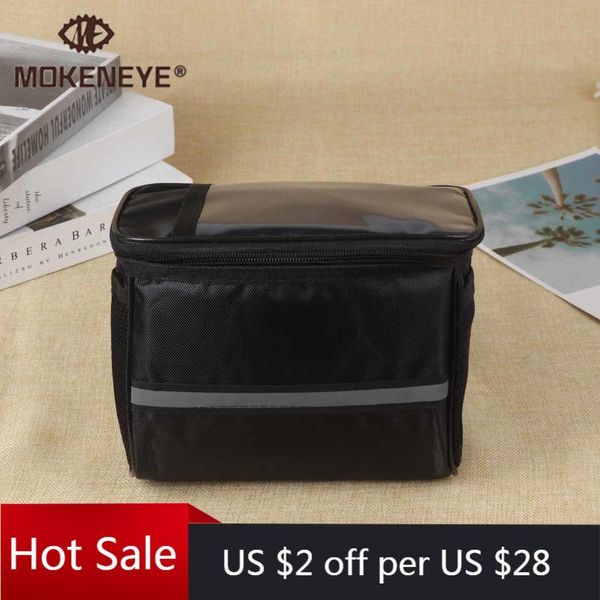 

bicycle handlebar basket bag mountain bike reflective front tube waterproof wear-resistant cycle accessories 19x18 x13.5cm