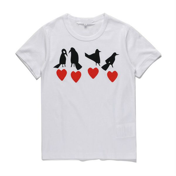 

2020 womens t shirts summer casual men shirt short sleeve tee fashion heart print funny couple tees size s-xl new arrival, White