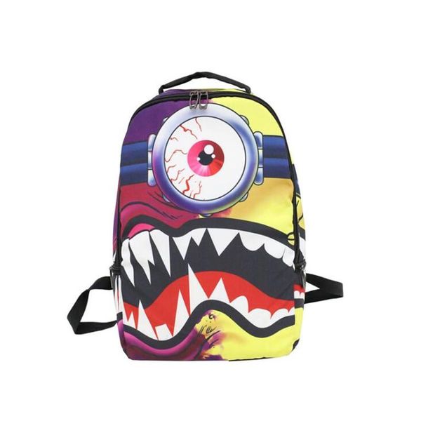 

designer-fashion street trend printing pattern men and women backpack leisure travel student bag lapbag canvas backpack
