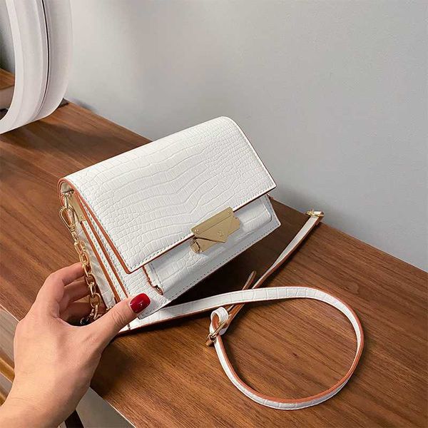 

fashion crossbody bag for women 2020 new designer chain pu leather shoulder flap alligator pattern small handbags and purses