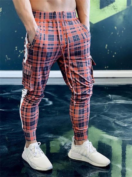 

trousers casual mens pants 3d plaid mens sport pants drawstring loose mid waist mens cotton gym, Black