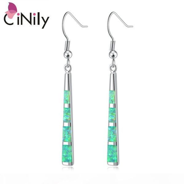 

wholesale created green fire opal silver plated earrings wholesale retail noble for women jewelry dangle earrings 2 1 8" oh3635