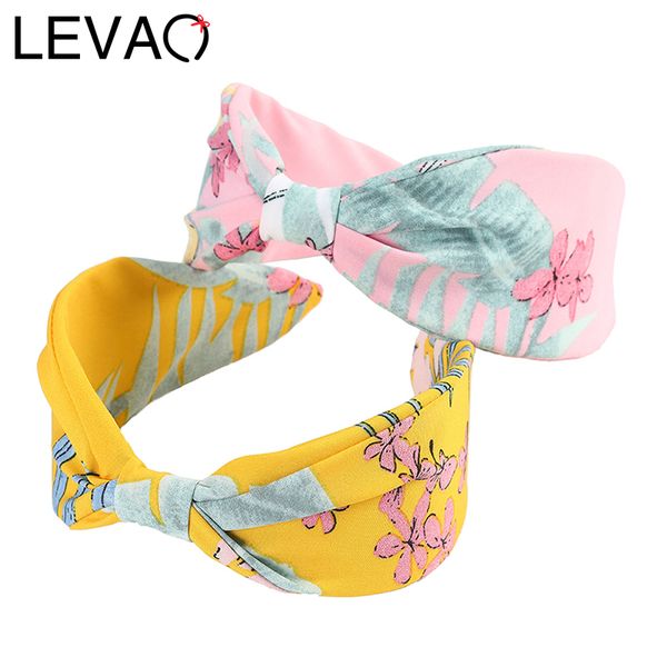 

levao cross headband hair band bezel flower print turban women hairbands girls accessories head hoop hair jewelry headdress knot
