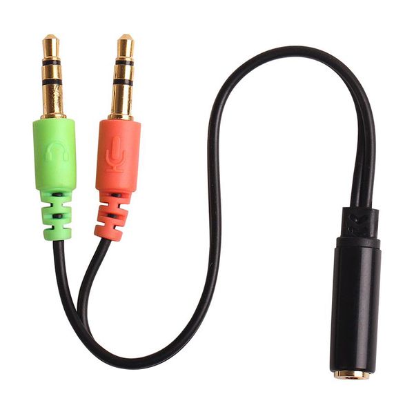 

3.5mm extension earphone headphone audio splitter cable adapter female to 2 male wholesale aux cable 300pcs ing