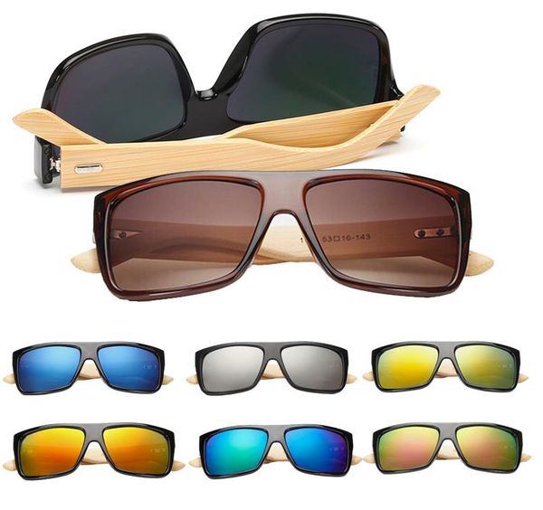 

2020 popular men women wooden sun glasses retro vintage square frame mirror sunglasses summer bamboo glass, White;black