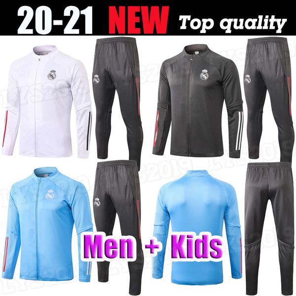 

men kids 20 21 real madrid jacket training wear soccer jersey hazard sergio ramos benzema vinicius camiseta football jogging suit uniforms 2, Black