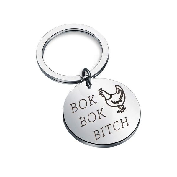 

fashion funny key chain women keyrings stainless steel silver color bitche friendship keychain for friend key ring gifts