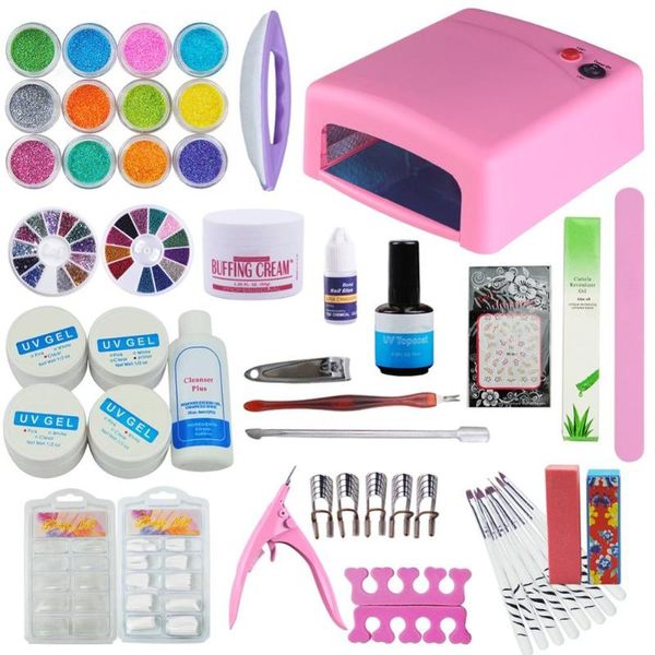 

nail art kits pro set for manicure tools acrylic kit brush 36w uv lamp