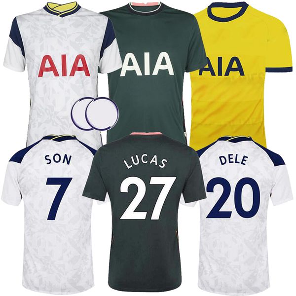 

2020 2021 thailand spurs kane soccer jerseys maillot de foot 20 21 son camiseta lamela dele eriksen third football shirt, Black;yellow