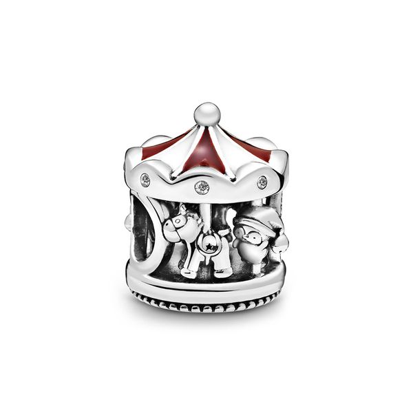 

authentic ale 925 sterling silver christmas carousel charm beads 2020 new diy designer charms for fashion jewelry making pandora bracelets, Black