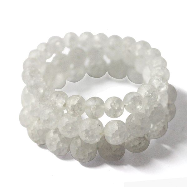 

crackle bracelet for women diy natural quartz crystal beads charm pulseras new jewelry wholesale, Black