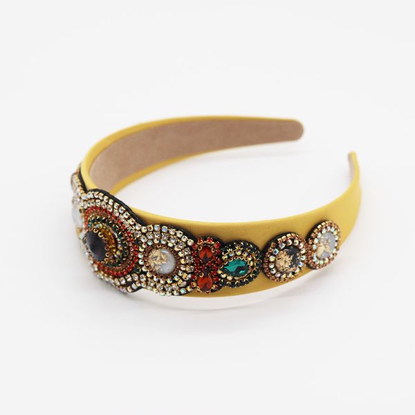 

vinatge bohemia crown tiara luxury crystal headband rhinestone chain hairband for women head jewelry wedding hair accessories, Golden;silver