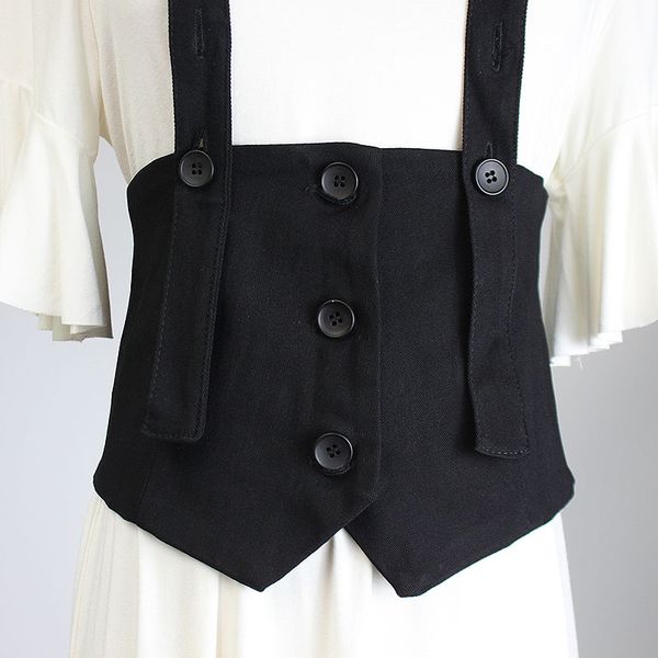 

women's waistband can be adjusted with vest suspender, fashionable style, matching suit shirt, personalized korean spring and su, Black;brown