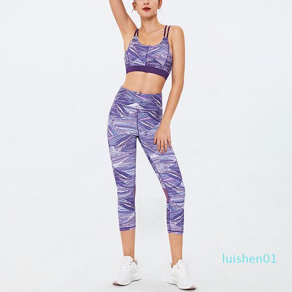 

l01 2020y designer womens yoga sets foreign trade new sports bra color matching fitness clothes mesh hit color quick-drying vest, White;red